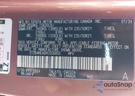 2024 Lexus Rx 350 F Sport Handling из США, поврежденный, VIN 2T2BAMCA6RC056850